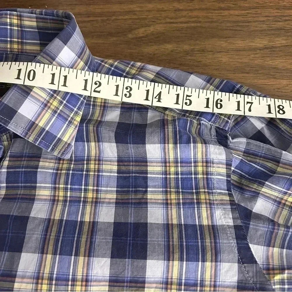 ETRO Milano Men’s Plaid Button Down Shirt - Blue/Yellow - Size 39 M - Italy❤️ - Picture 6 of 9